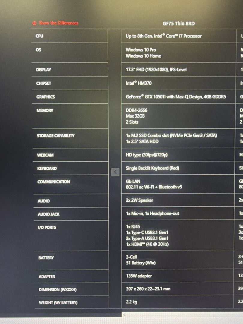 MSI Thin GF75 8RD Gaming Laptop505689507323586563