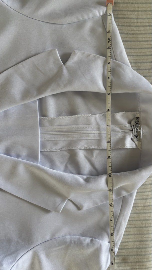 Nursing Gala Uniform (Category: Sets or Coordinates) located in Davao. Submitted by shyrynzay (Listing ID 1425473556, Image 3). Description: Used only thrice: pictorial, ring hop, oath taking In cm Top Shoulder: 15 Bust: 17 Sleeves: 7 Length:20 Skirt Hips: 15 Length: 17.