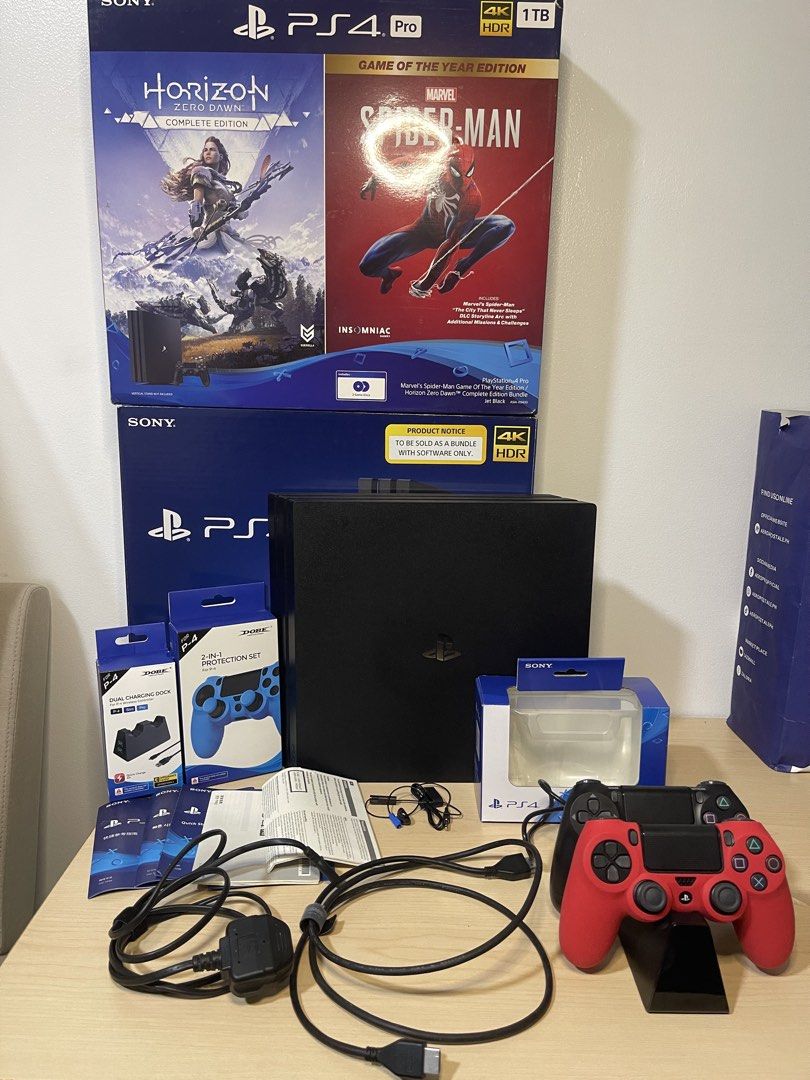 PS4 Pro Jet Black 1TB (CUH-7128B), Video Gaming, Video Game Consoles ...