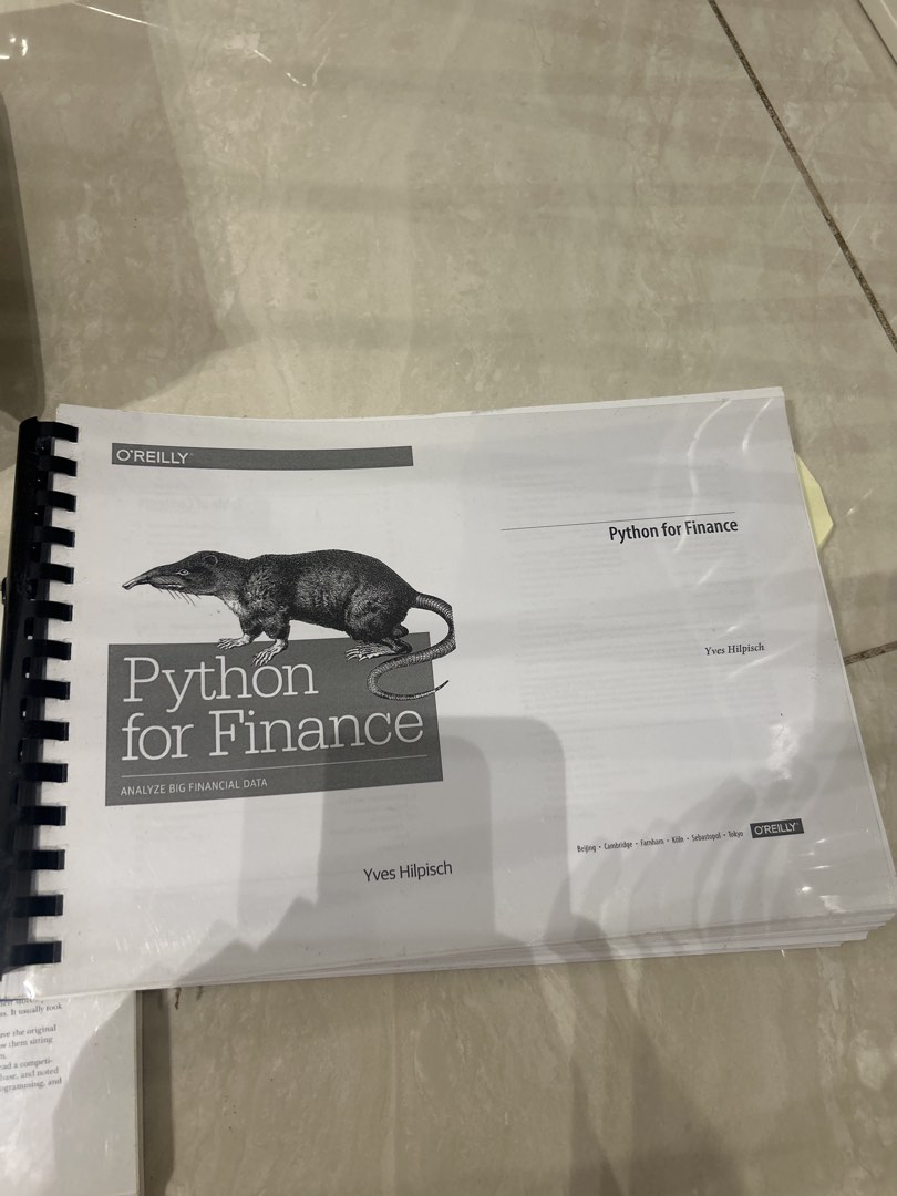 Python for Finance by Yves Hilpisch, Hobbies & Lifestyle, Books