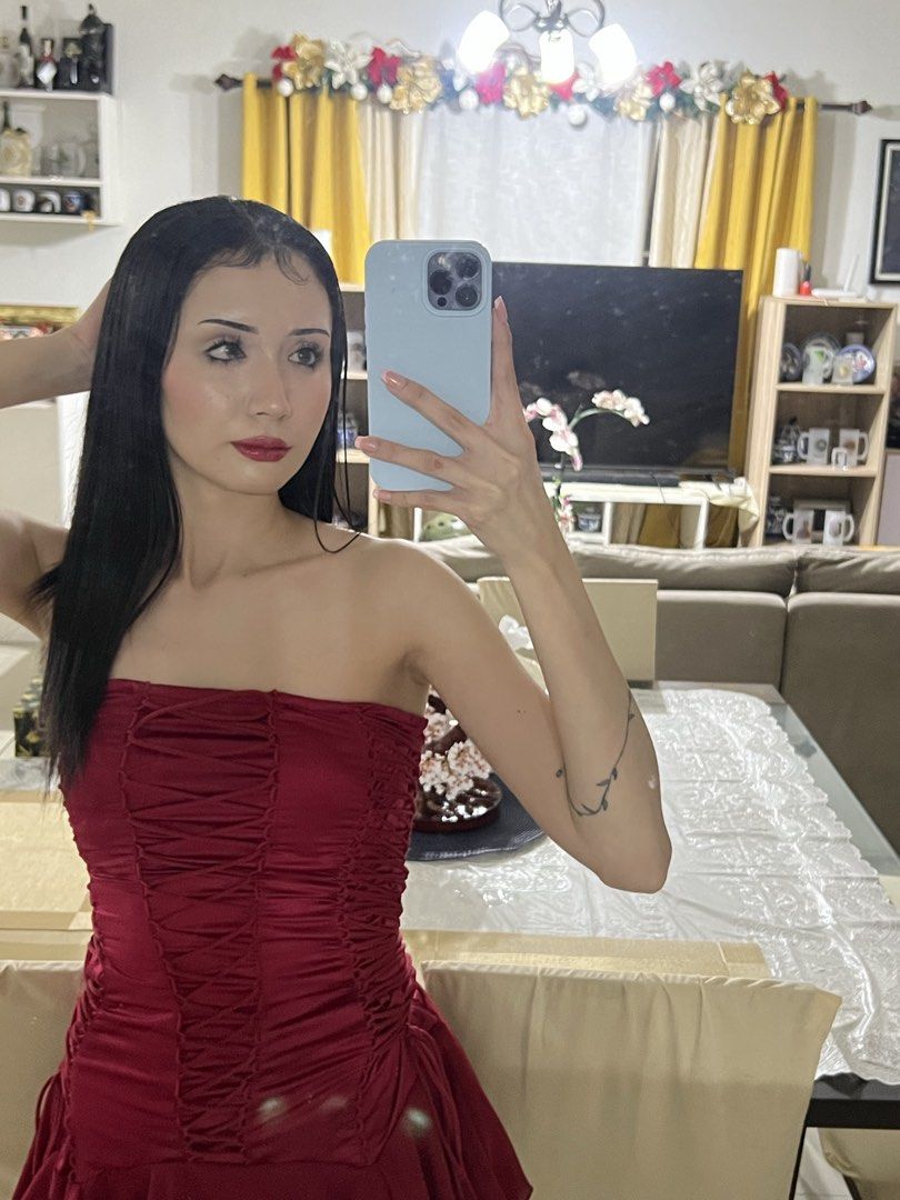 Red Strapless/ Tube Mini Dress (Category: Dresses) located in Taguig. Submitted by andarieph (Listing ID 1425551780, Image 3). Description: MUSERA Shein Red/ Burgundy Tube Lace Up Mini Dress XS-S (small on tag) adjustable lace Worn once for holloween as betty boop height 5’6” for reference.