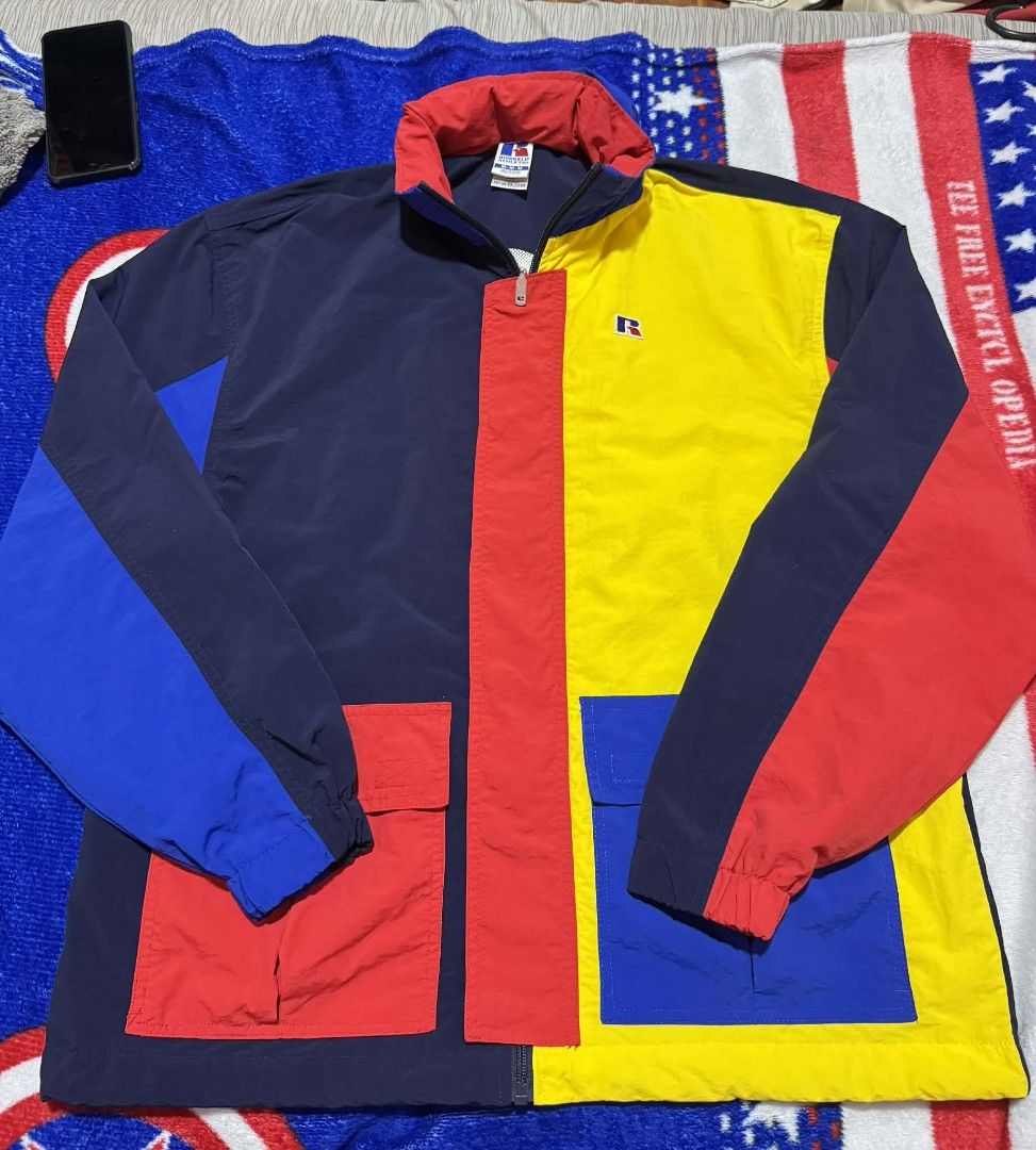 Russell Athletic Colorblock Jacket - M (Category: Coats, Jackets and Outerwear) located in Manila. Submitted by johnangelo27 (Listing ID 1425465933, Image 3). Description: DI GALING SA UKAY UKAY ONCE LANG NAGAMIT GOOD AS NEW.