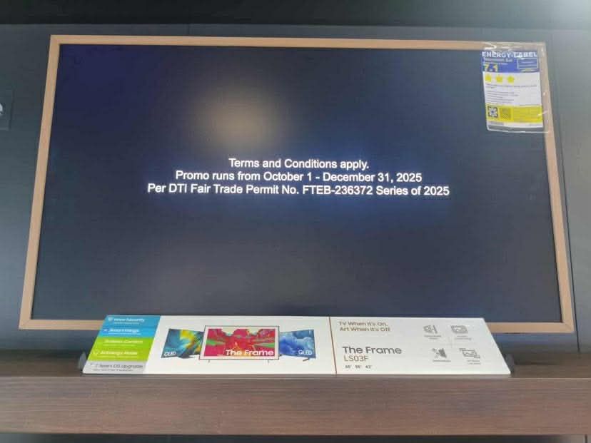 SAMSUNG THE FRAME TV 43LS03F 55LS03F 65LS03F (Category: TV) located in Quezon City. Submitted by annys.online (Listing ID 1425592657, Image 1). Description: SAMSUNG THE FRAME TV 43LS03F 55LS03F 65LS03F Matte Display - Enjoy what’s on, not the reflections Modern Frame Design - Designed to look like a slim picture frame Customizable Frame - Match your space with customizable bezels Art Mode - When The Frame is off, beautiful works of art are displa