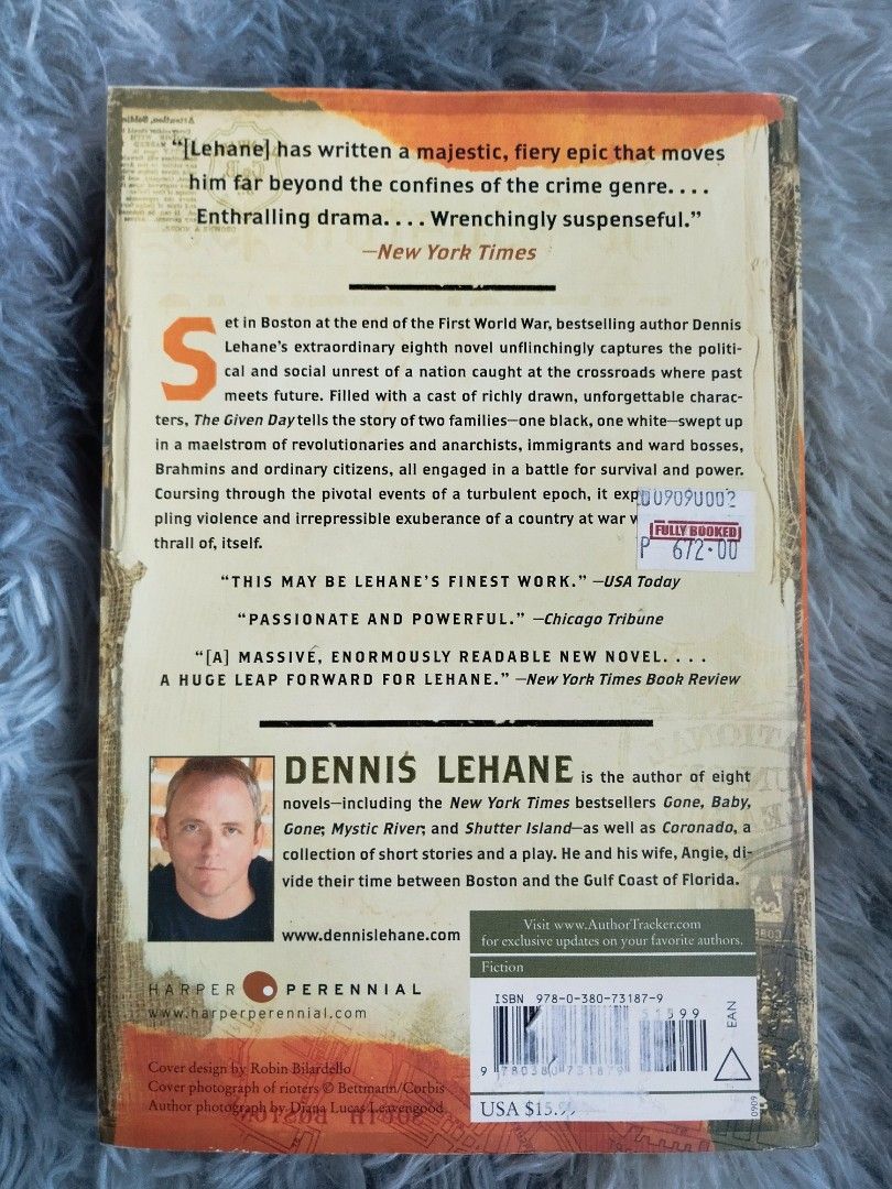 THE GIVEN DAY BY DENIS LEHANE (Category: Storybooks) located in Bantayan. Submitted by book_island_ph (Listing ID 1425505939, Image 3). Description: MAKE READING A HABIT ‼️‼️‼️ AVAILABLE IF YOU CAN MAKE AN OFFER. PLEASE DON'T WASTE MY REPLY QUOTA IF NOT SURE BUYER. Swipe to left to see additional details of the book. Please see my About for further rules in purchasing my books. Last price posted but if you'll get 3 or more books I'm open for disc