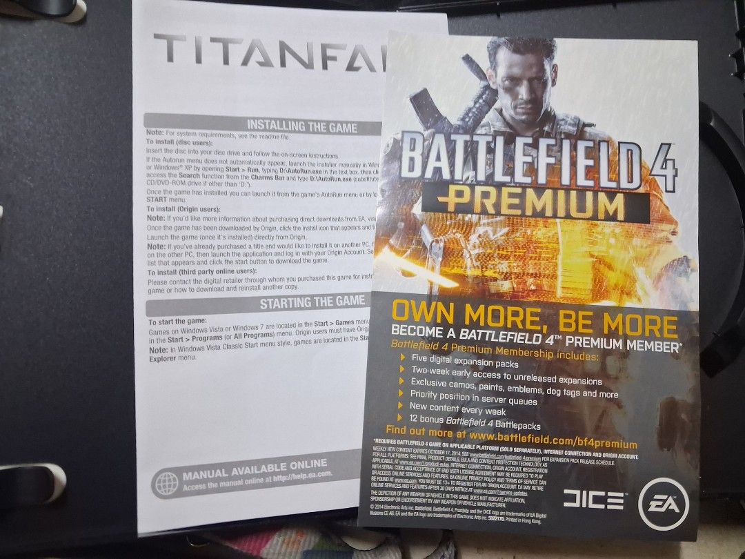 Titanfall PC Game (Category: Others) located in Taguig. Submitted by sonnydela.cruz (Listing ID 1425521749, Image 3). Description: titanfall pc game includes 3 cd games and manuals halos walang gas gas ung cd .
