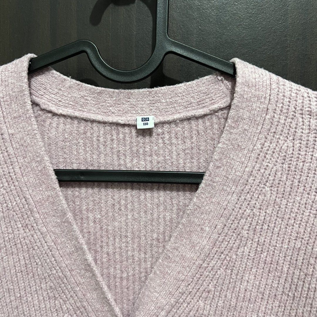 Uniqlo Pink Cardigan (Category: Longsleeves) located in Manila. Submitted by bluetwigs (Listing ID 1425572193, Image 1). Description: - Bought at Uniqlo kids section (size 130) - Used 5x only.