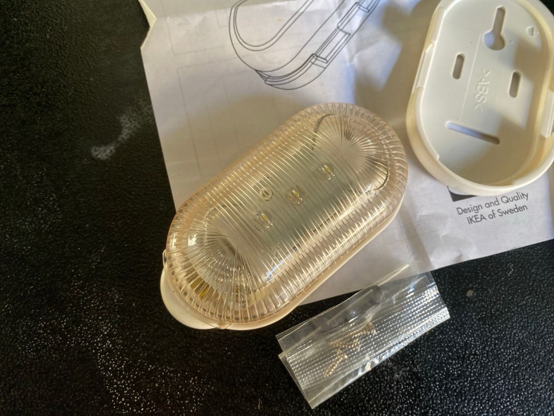 Vintage IKEA JÄPPLING LED Cupboard Light (Category: Lighting) located in Santa Rosa. Submitted by steezyeezy (Listing ID 1425533526, Image 2). Description: IKEA JÄPPLING LED light. Requires 2 AAA batteries (not included). Includes mounting hardware and adhesive strips for easy installation. The light has an on/off switch. The package includes the light fixture, mounting bracket, screws, and instructions. Made in China..