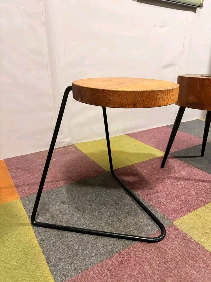 Wooden Side Table with Metal Legs (Category: Tables & Sets) located in Manila. Submitted by shaira29 (Listing ID 1425568932, Image 2). Description: Stylish side table featuring a round wooden top and a sturdy black metal frame. The table's design is simple yet elegant, making it a versatile addition to any living space. It's perfect for holding drinks, books, or decorative items. The wooden top has a natural wood grain finish, adding warmth and c