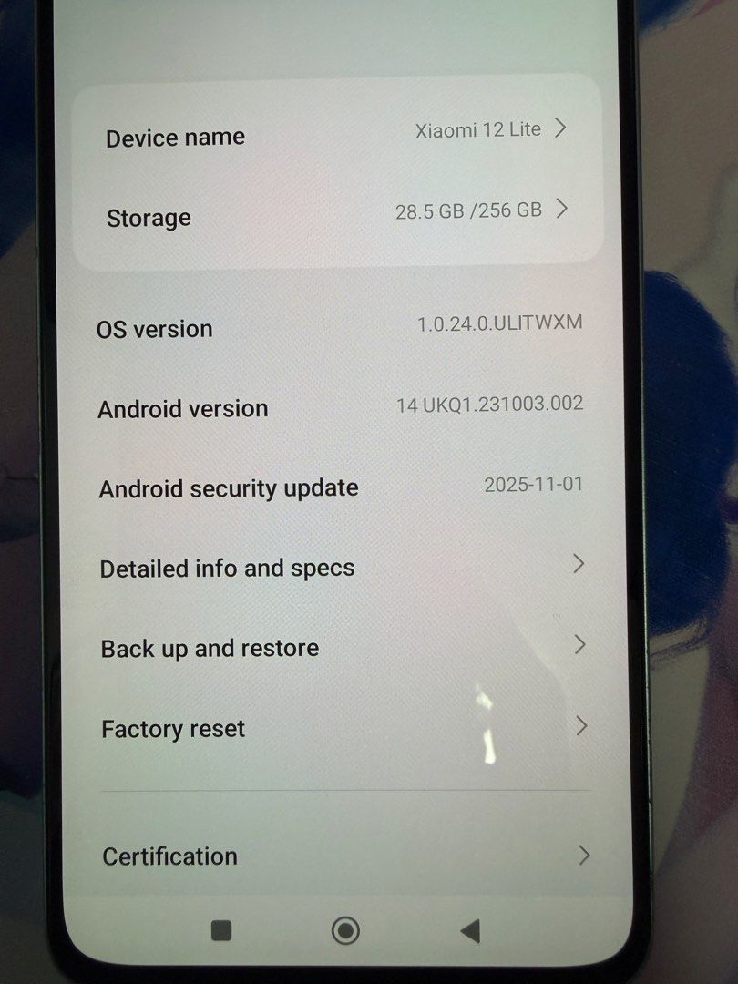 Xiaomi 12 lite (Category: Xiaomi) located in Manila. Submitted by chef.arth (Listing ID 1425605009, Image 3). Description: Just message me sure buyer only god bless .