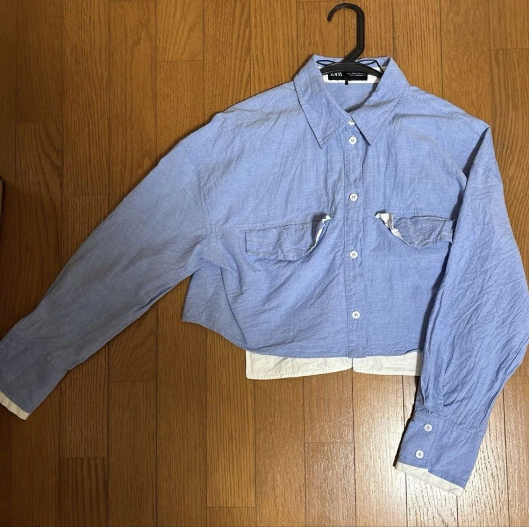 Zara cropped poplin shirt (Category: Longsleeves) located in Manila. Submitted by tidyspacee_ (Listing ID 1425540890, Image 1). Description: bnew/never used dm for more photos decluttering negotiable .