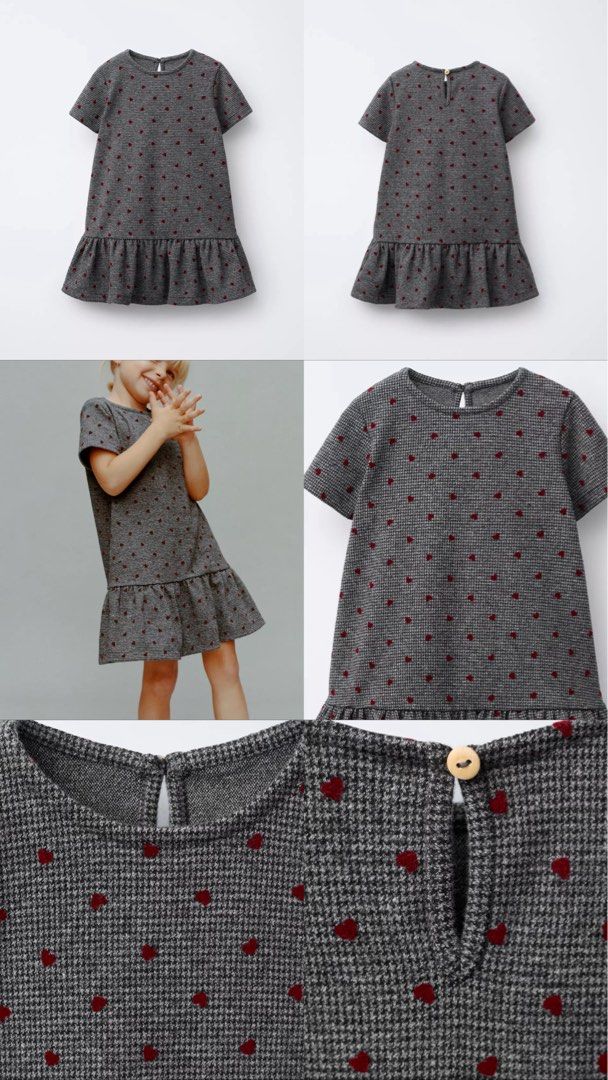 Zara Houndstooth Flock Heart Dress (Category: Babies & Kids Fashion) located in Mandaluyong City. Submitted by declutterstuff12 (Listing ID 1425628968, Image 2). Description: 86cm.