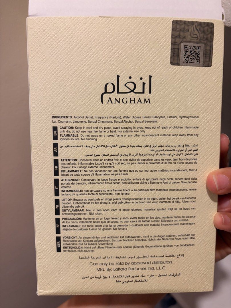 100% Authentic Lattafa Angham Eau de Parfum 100ml, Beauty & Personal ...