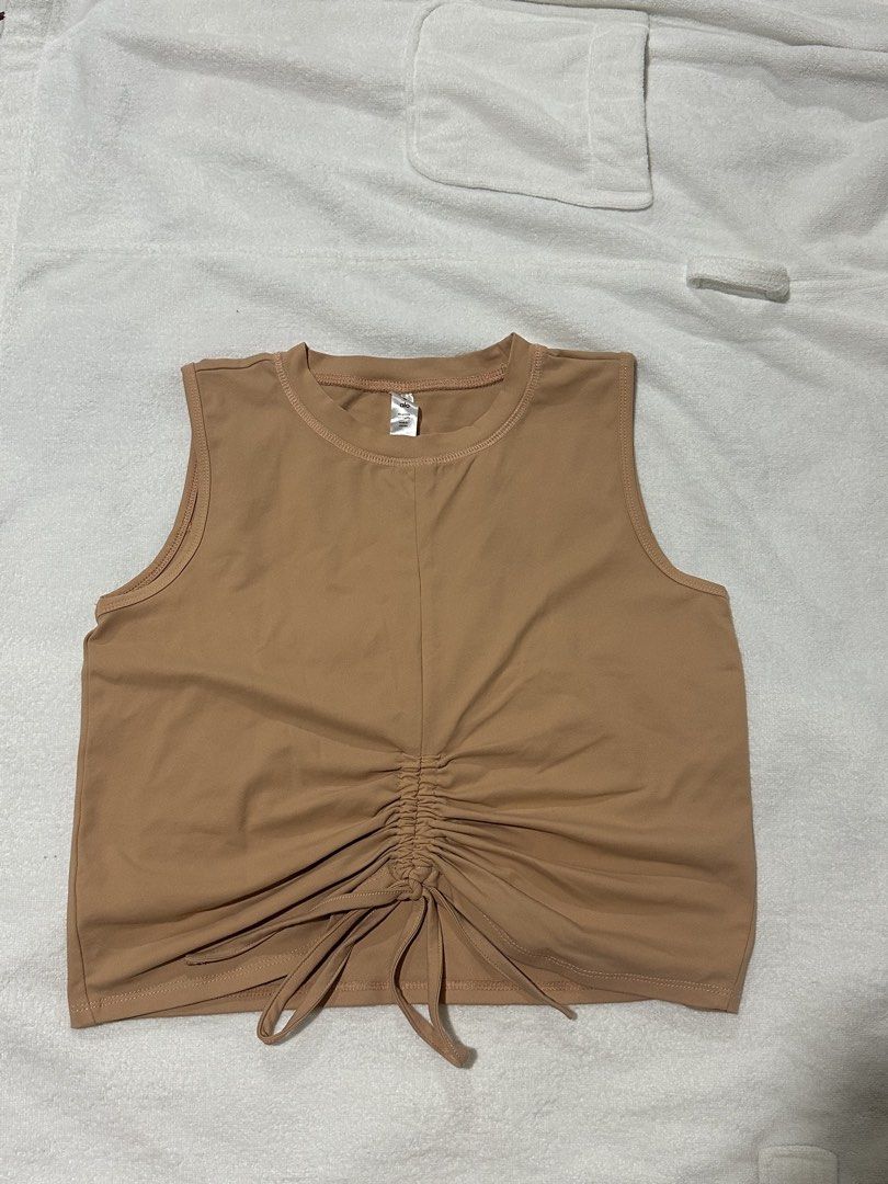 Alo Gathered Tank Top - Medium (Category: Sleeveless) located in Tanza. Submitted by givingupsomelove (Listing ID 1429633631, Image 1). Description: very fit to medium good fit to small work out top work out clothes buyer book a courier of their choice df shouldered by buyer payment first via qr code or gcash .
