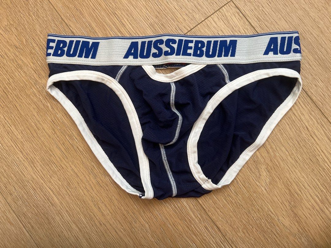 Sporty Mesh Men's Underwear - Size M - Navy (Category: New Underwear) located in Singapore. Submitted by snapply21 (Listing ID 1429512063, Image 1). Description: Tagged M but fit between S-M. Not actual aussiebum. Airy sporty meshy type fabric. Brand new. .