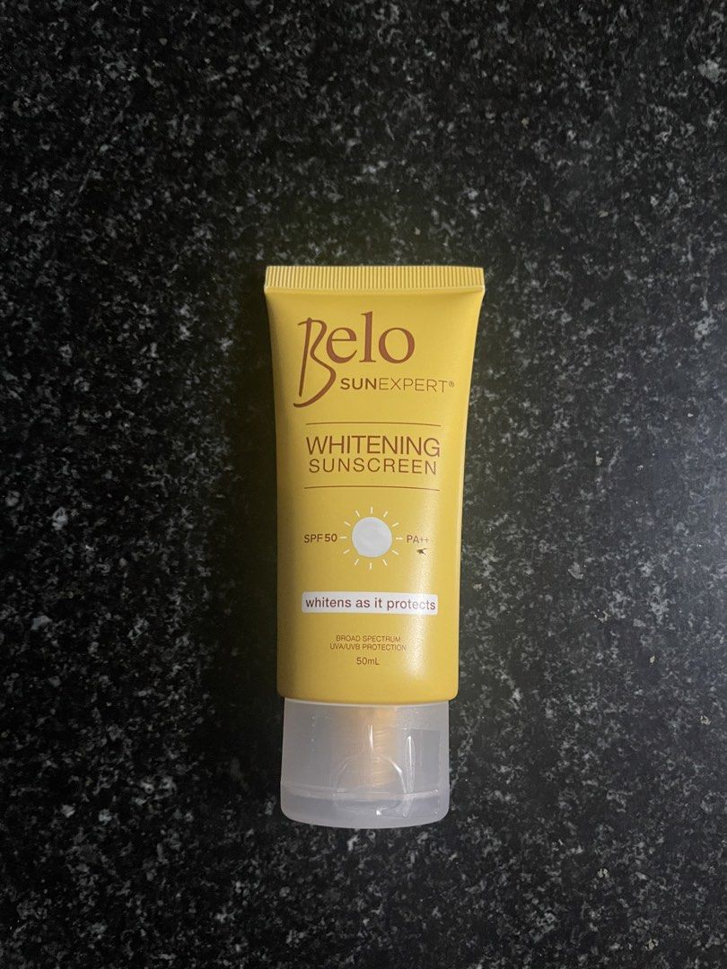 AUTHENTIC & BNEW Belo Sunexpert Whitening Sunscreen SPF 50 (Category: Face Care) located in Angeles City. Submitted by ykyky (Listing ID 1429619667, Image 1). Description: Selling my extra sunscreen! This is 100% authentic and brand new. ☺️ Ordered from their official store..