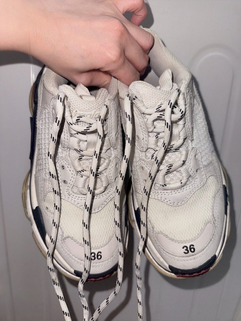 Balenciaga Triple S Sneakers - White (Category: Sneakers) located in Taguig. Submitted by aa_decluttering (Listing ID 1429578082, Image 2). Description: Selling Only Women’s Balenciaga Triple S Sneakers Size 36 Bought from store guaranteed authentic Price: 14,000 Shipping fee c/o buyer .