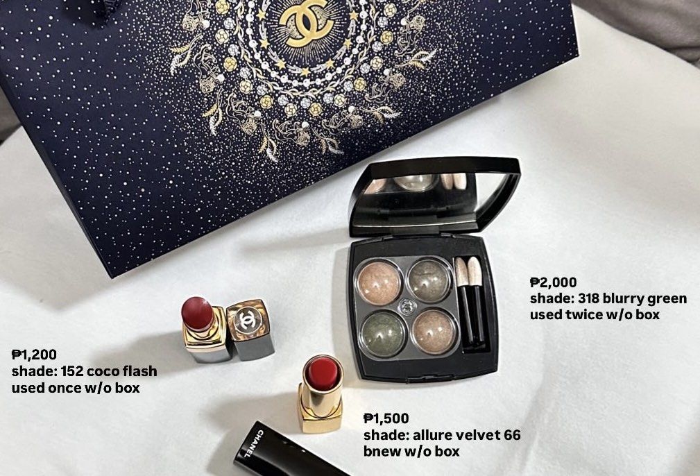 CHANEL Makeup Set (Category: Makeup) located in Cebu City. Submitted by zarizariii___ (Listing ID 1429541303, Image 2). Description: All from Ayala Rustan’s! Get them as a set or individually at a very affordable price 🥹 Check Rustan’s page for the SRP..