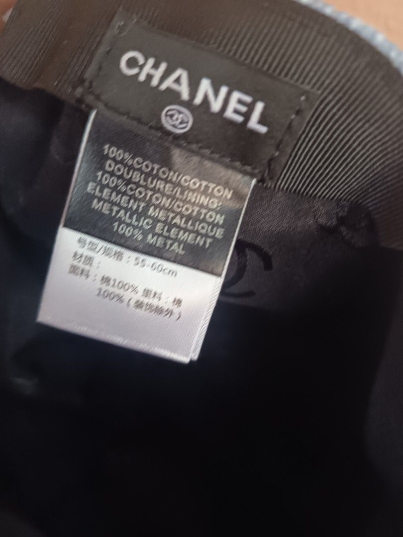 Chanel Tweed Cap (Category: Luxury Apparel) located in Bulacan. Submitted by wendyluxury (Listing ID 1421896362, Image 3). Description: - Chanel Tweed Cap - Features the iconic interlocking CC logo - Made of cotton - Size range: 55-60cm - Black interior lining.