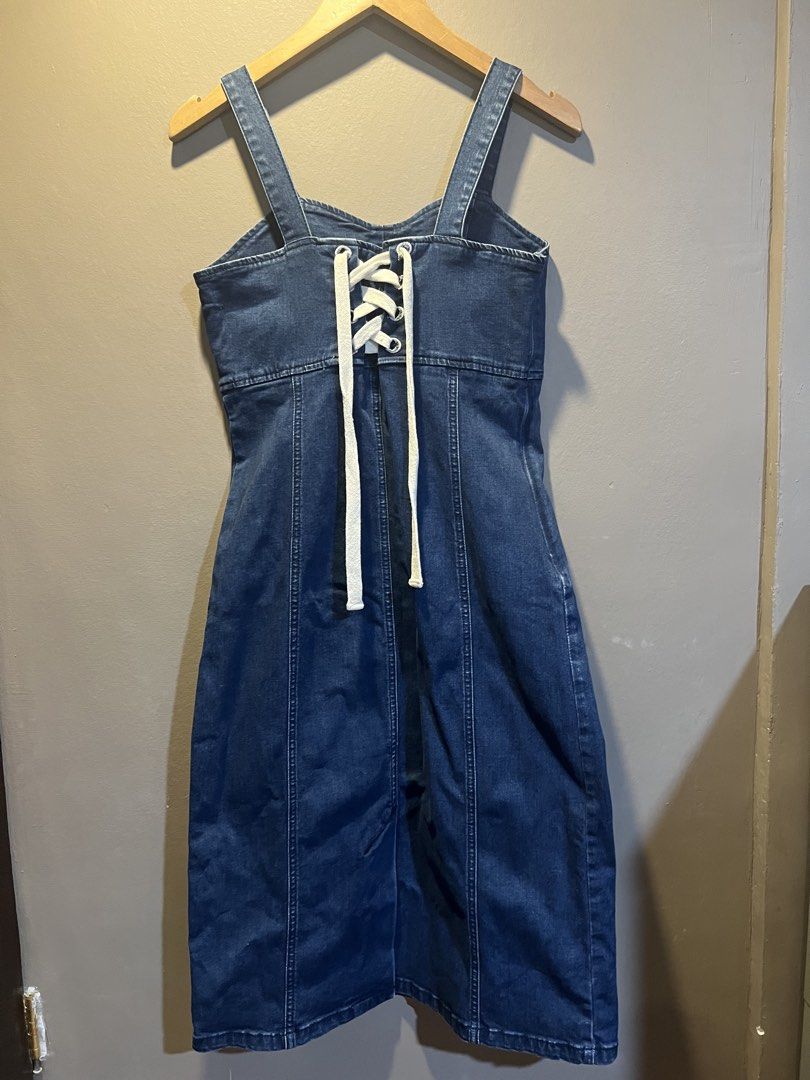 Denim Dress with Lace-Up Back (Category: Dresses) located in Quezon City. Submitted by fimasuhail (Listing ID 1429624121, Image 2). Description: Denim Dress with Lace-Up Back Like new P200.