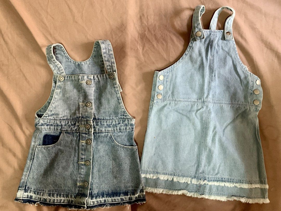 Denim Overall Dress (Category: Babies & Kids Fashion) located in Quezon City. Submitted by praise22 (Listing ID 1429558638, Image 1). Description: Take both for 300.