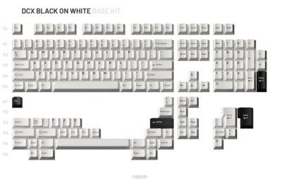 Drop DCX Black on White Keycap Set446583804727152641