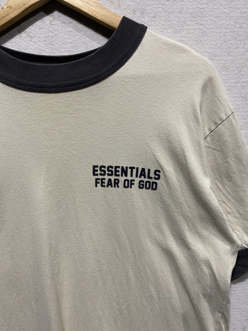 Essentials Fear of God Ringer Tee (Category: Tshirts & Polo Shirts ) located in Angeles City. Submitted by atgs.ph (Listing ID 1429640611, Image 2). Description: | Essentials Fear Of God Side Logo Ringer Tee (Authentic) #3826-08 Condition: Excellent Color/Ratings: Cream (9.5/10) Size: M - L (Boxy) Dimensions: 22x25 Issue: Minor Dot Stain (See Last Photo) ----------------------------- Price: 850.