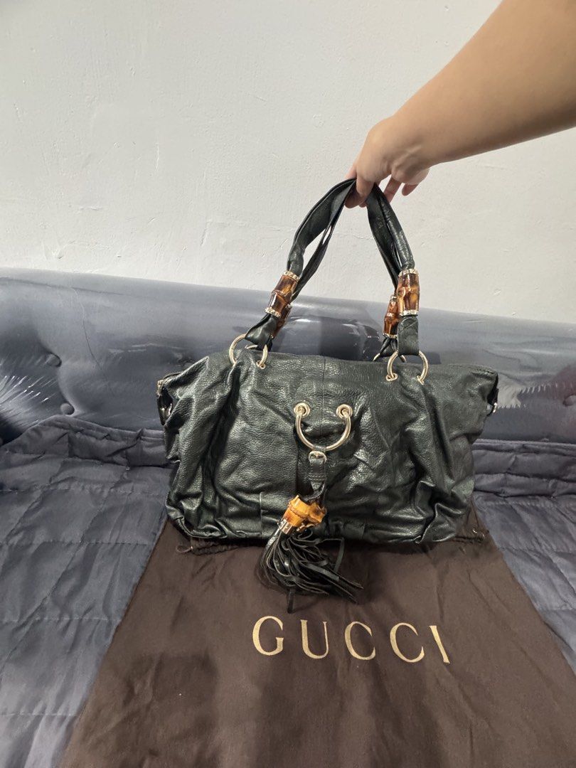Gucci Babouska Indy Large Hobo Bag (Category: Luxury Bags & Wallets) located in Quezon City. Submitted by legallyyours02 (Listing ID 1429548109, Image 3). Description: Emerald green color Very nice! Used twice lang Rare and hard to find .