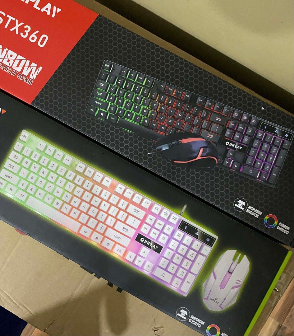 Inplay GTX360 Rainbow Backlit Keyboard and Mouse (Category: Computer Keyboard) located in Makati City. Submitted by user741910 (Listing ID 1429652571, Image 1). Description: .
