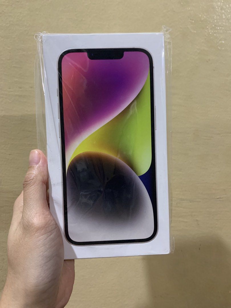 IPHONE 14 256GB NTC (Category: iPhone 14 Series) located in Manila. Submitted by uretihsia_ (Listing ID 1429578376, Image 1). Description: Brand New Sealed Iphone 14 256gb ✅ available in Starlight and Midnight ✅NTC Approved ✅ One year warranty upon activation ✅ Below SRP.