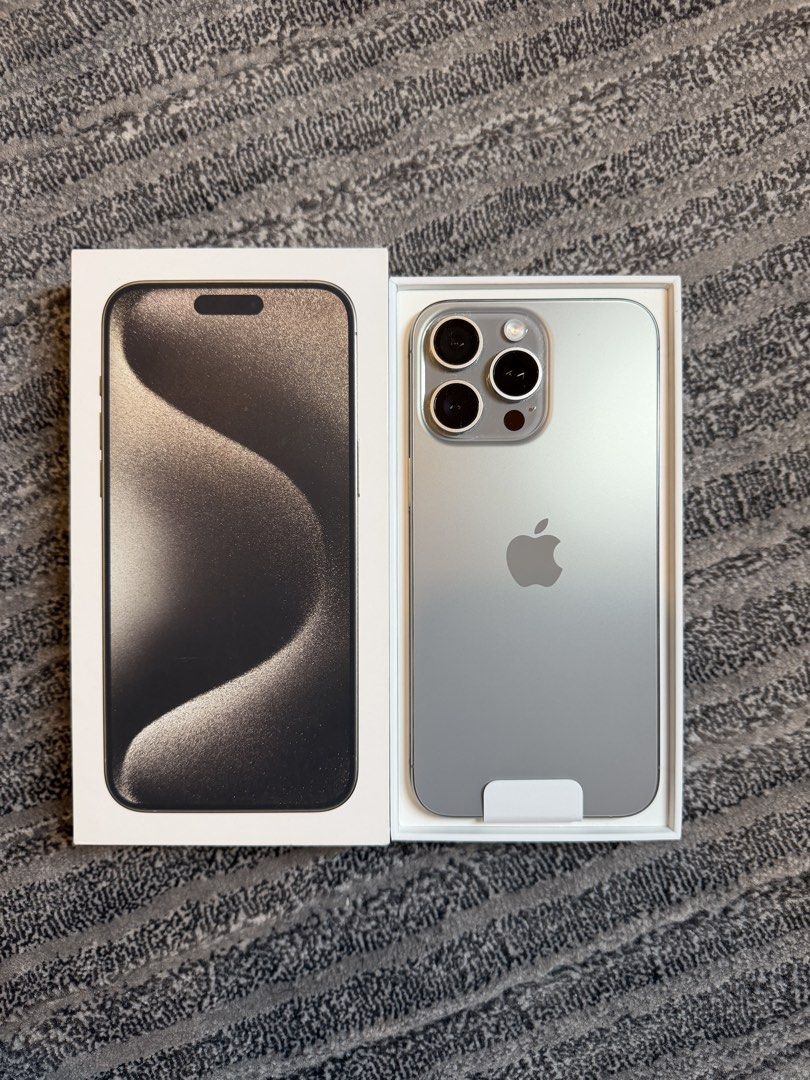 IPHONE 15 PRO MAX (Category: iPhone 15 Series) located in Makati City. Submitted by ms_closet00 (Listing ID 1429608141, Image 2). Description: ‼️ FOR SALE ‼️ iPhone 15 Pro Max 256 GB Natural Titanium Includes Original Box & UNUSED Charging Cord 📌 Cycle Count: 750 ✅ FACTORY UNLOCKED ✅ NO ISSUE / NO DENTS ✅ NO HISTORY OF REPAIR ✅ WELL- MAINTAINED, PERSONAL USE 📍 Location: Taguig City Meet-up within Taguig or nearby areas only 📩 PM is the key!.