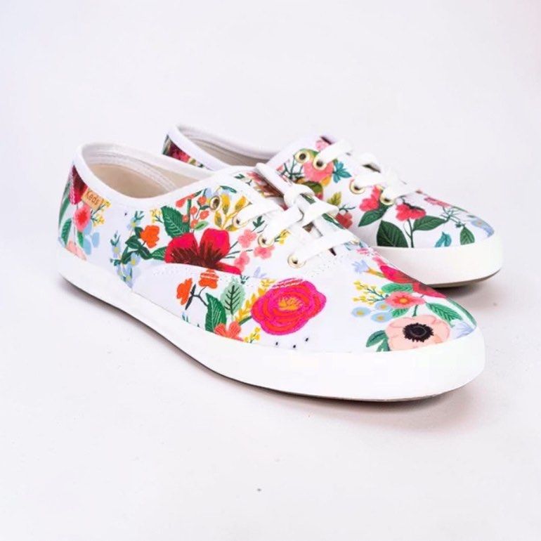 KEDS Sneakers (Category: Sneakers) located in Iloilo. Submitted by rubyfaithy (Listing ID 1429556234, Image 1). Description: Size: EU 39.5 / US 8.5 / 25.5 cm Does not include shoe lace and box. KEDS Champion Wildrose Sneakers Shoes, Keds x Rifle Paper Company Champion, White Shoes, White Printed Canvas, Floral Print .