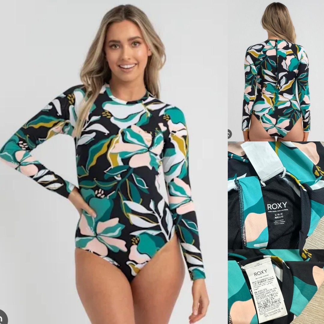 (L) ROXY Beach Classics Long Sleeves One Piece Swimsuit (Category: Bikinis & Swimsuits) located in Cainta. Submitted by sunnyfloshop (Listing ID 1429660622, Image 1). Description: Original price is ₱6,000+ 🍃Brandnew 🍃Large 🍃Back zipper 🍃Lined.