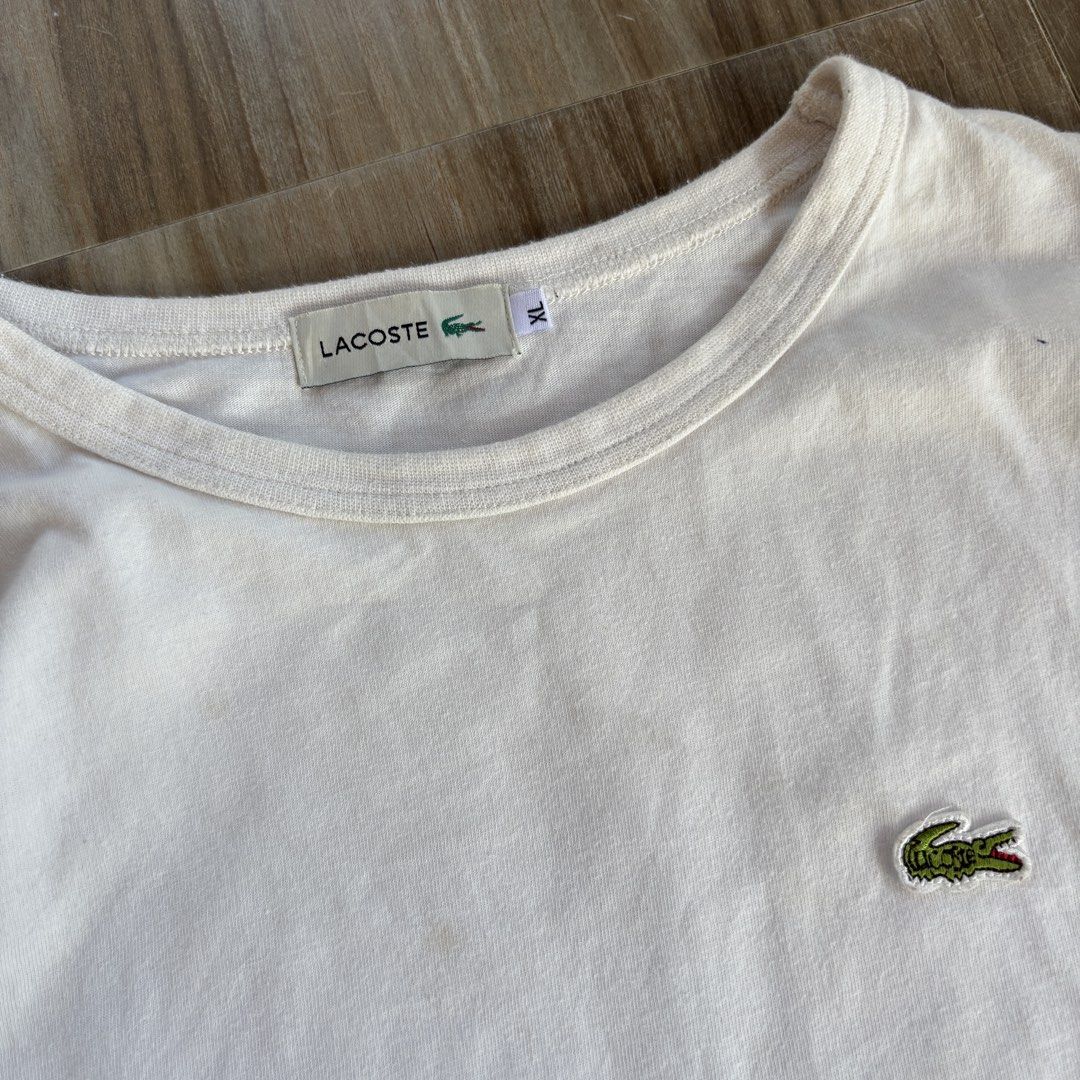 Lacoste White T-shirt XL (Category: Tshirts & Polo Shirts ) located in Bulacan. Submitted by thriftavenuev2 (Listing ID 1429567259, Image 2). Description: .