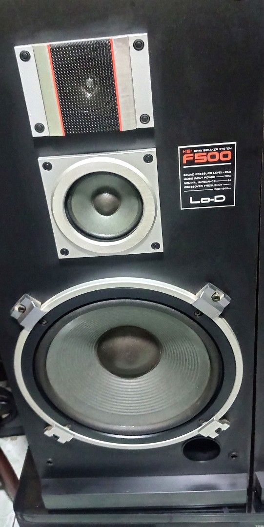 Lo-D Hitachi speaker (Category: Soundbars, Speakers & Amplifiers) located in Manila. Submitted by josephzila93964 (Listing ID 1429506850, Image 3). Description: For sale Lo-D Hitachi Speaker Php. 7,000 Front / Floorstand speaker Bass reflex Lo-D Hitachi Speaker HS-F500 120w + 120w power input Into 8 ohms Cabinet Dimensions Height ..........31. in. Width ...........14 in. Depth ...........12.5 in Woofer .......... 12 in. All drivers are intact & w