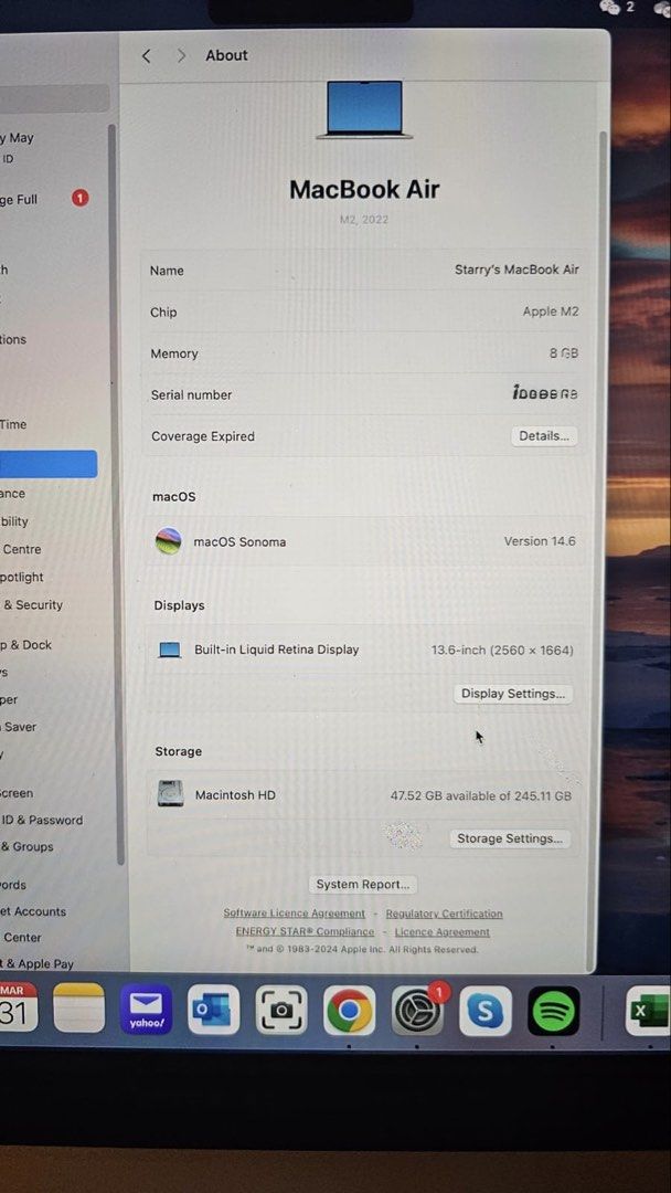 MacBook Air M2 2022 - 8GB RAM - 256GB SSD443345878081884163