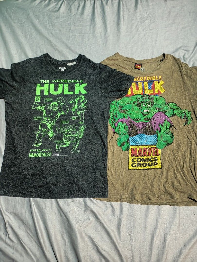 Marvel The Incredible Hulk Graphic T-shirts (Category: Tshirts & Polo Shirts ) located in Manila. Submitted by janzvariant (Listing ID 1429654017, Image 1). Description: M size, pwede rin natin i-dimes para sure pm ka lang tsaka offer ka lang rin!.
