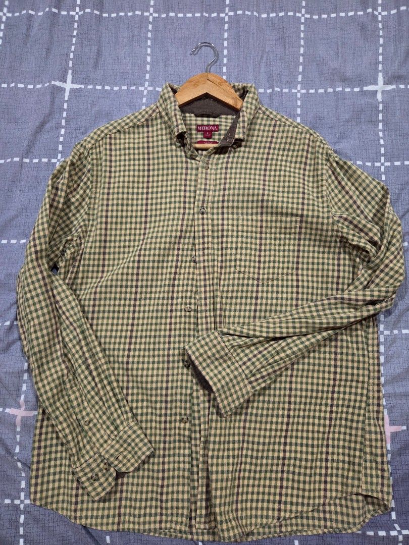Merona Checkered Long Sleeve Shirt (Category: Tshirts & Polo Shirts ) located in Aringay. Submitted by ajwall (Listing ID 1429604838, Image 1). Description: Merona Flannel Color: Mustard Good Condition Size: Large on tag (XL) Dimes: 22x29 Price: 200 + sf.