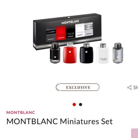 Mont blanc miniatures set (Category: Fragrance & Deodorants) located in Singapore. Submitted by zhangylin99 (Listing ID 1429554571, Image 1). Description: Brand new .