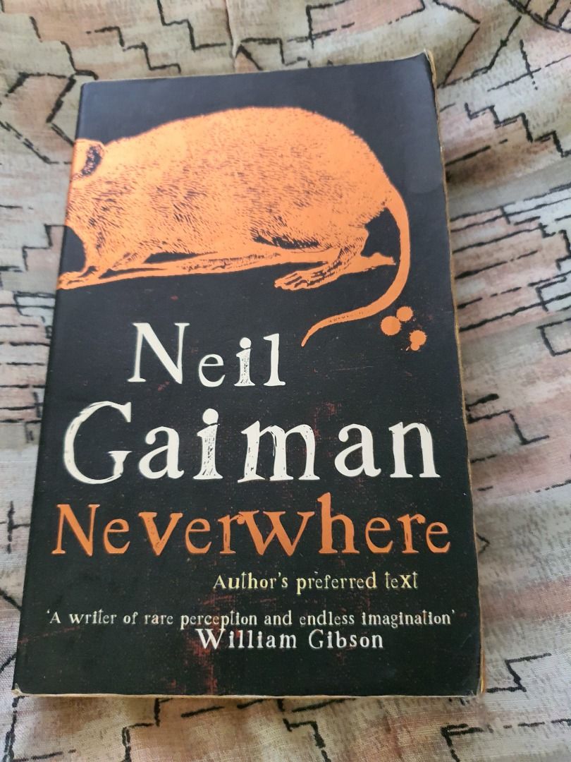 Neil Gaiman Neverwhere (Category: Storybooks) located in Quezon City. Submitted by cuiquesuum (Listing ID 1429554541, Image 1). Description: Foxing spots and tanned oxidation to the pages. The binding is secure. There is a 2-line writing on the first page by the previous owner. Cover is intact but shows clear, noticeable wear, such as scuffs, minor creases, or edge wear. It is in perfectly readable condition. .