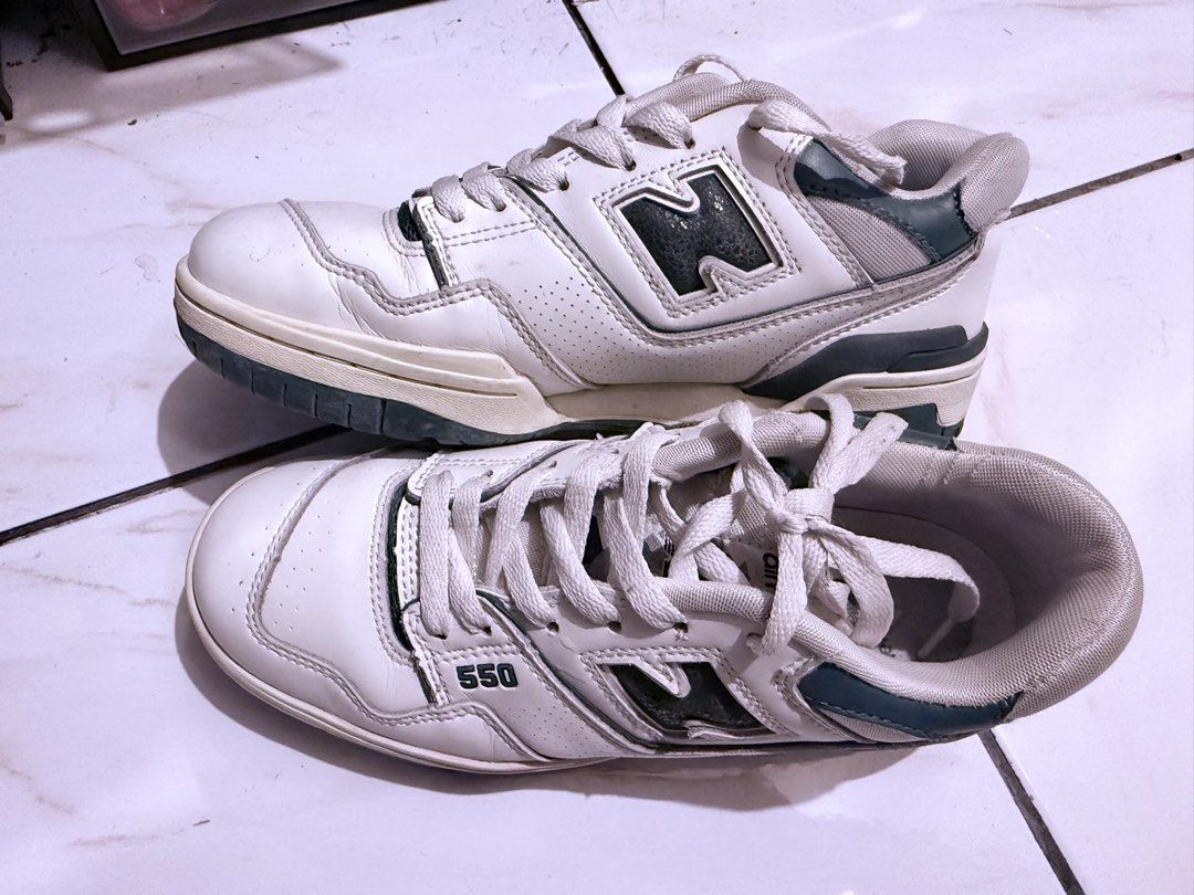 New Balance 550 ALD Collab (Category: Sneakers) located in Manila. Submitted by matchmagebox (Listing ID 1429562064, Image 1). Description: New Balance 550 Aimé Leon Dore collaboration in a white and evergreen color.
