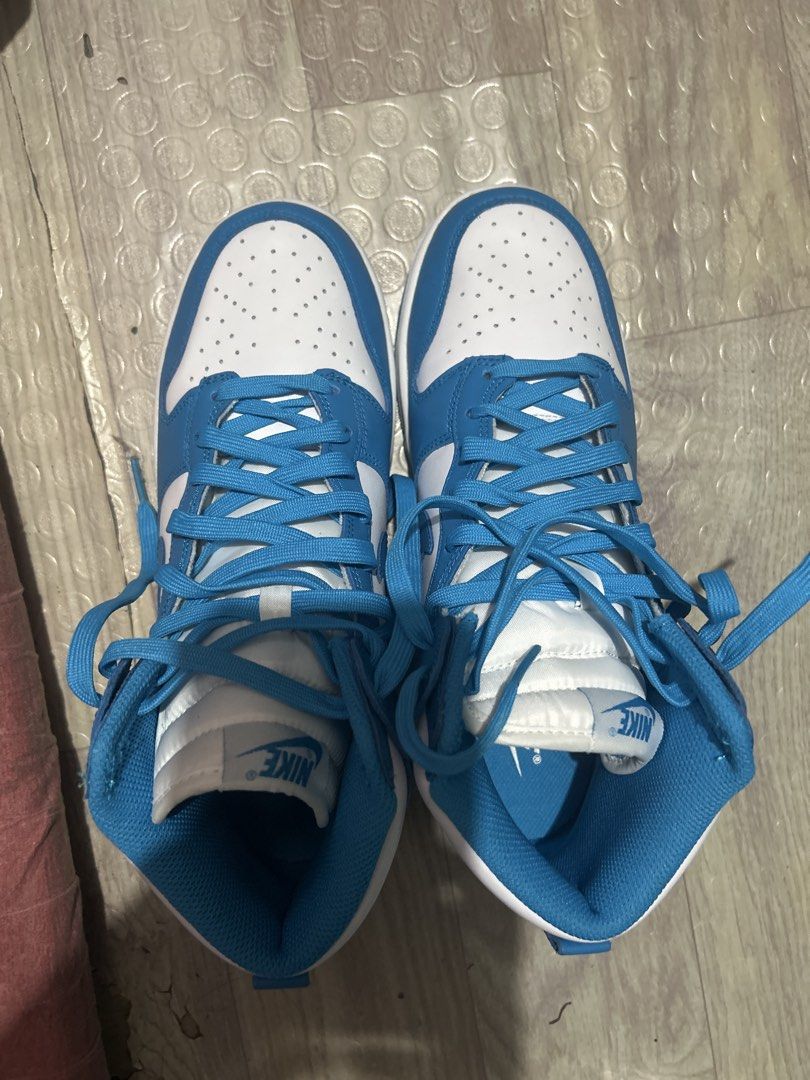 Nike Dunk High Blue White (Category: Sneakers) located in Manila. Submitted by hellokitty_21 (Listing ID 1429621729, Image 1). Description: Nike dunk high, size 8 US mens, issue ( no box).
