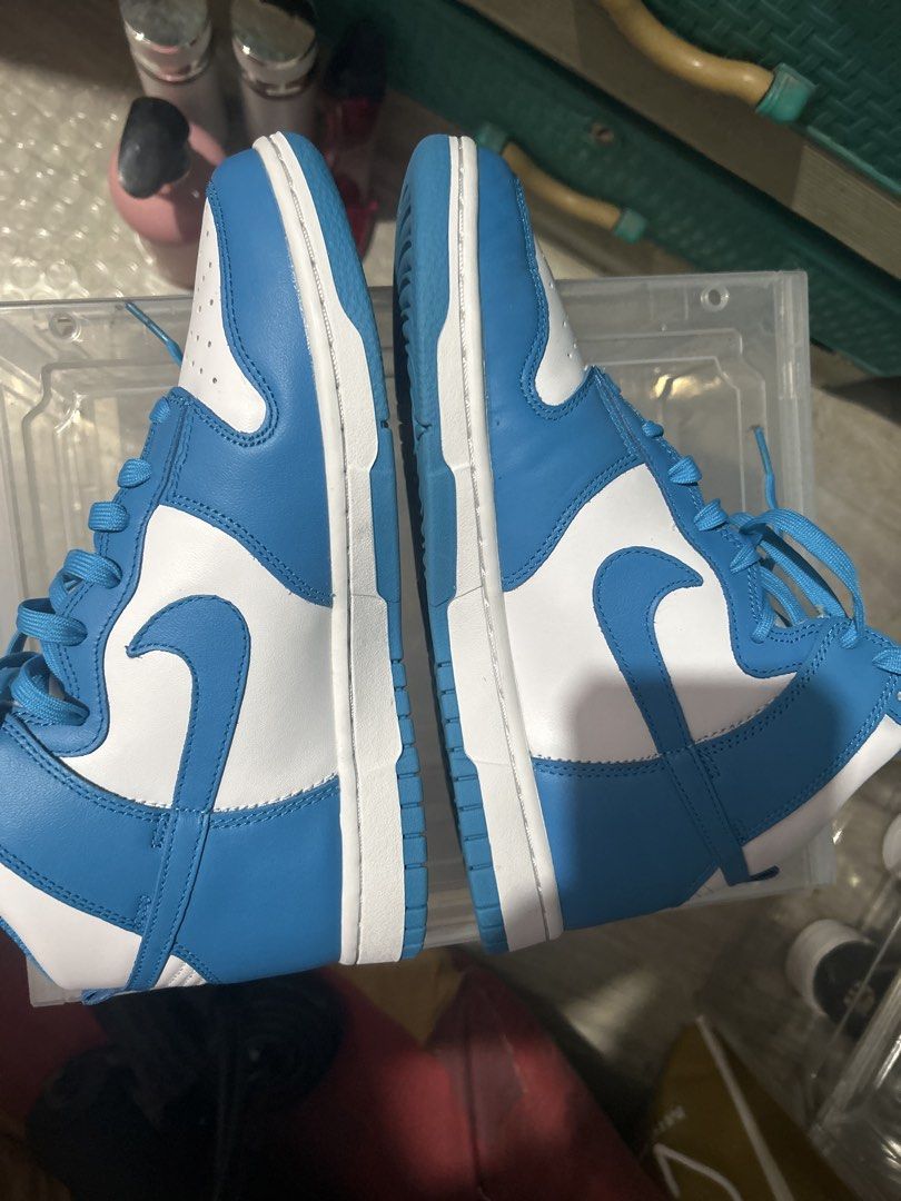 Nike Dunk High Blue White (Category: Sneakers) located in Manila. Submitted by hellokitty_21 (Listing ID 1429621729, Image 2). Description: Nike dunk high, size 8 US mens, issue ( no box).