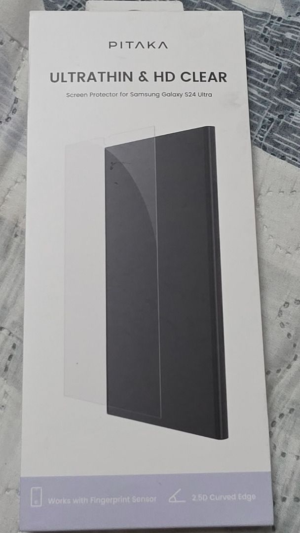 PITAKA Ultra Thin HD Clear Glass Screen Protector for S24 Ultra (Category: Cases & Sleeves) located in Quezon City. Submitted by redcrayonaristocrat (Listing ID 1429585358, Image 1). Description: LAST PRICE NO SWAPS Bought in Aug 2024 Brand new and sealed Thin and super clear tempered glass for Galaxy S24 Ultra For S24U only - If gusto nyo ipilit for a different model, wala na ako dyan RFS: Upgraded to S26 Ultra Refer to Deal method for location 