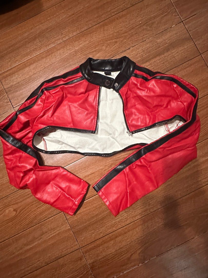 SHEIN Red Faux Leather Crop Jacket (Category: Coats, Jackets and Outerwear) located in Manila. Submitted by prettytrendsboutique (Listing ID 1429517843, Image 2). Description: Size - XS (on tag) - Party/Motor Racing - Visit my shop for more trendy options or dm me for more selections 📍Location: Manila Can be shipped via Lalamove or Grab around Metro Manila (Same Day Shipping Available) Jnt for provinces only PAYMENT METHOD 💵 - GCASH - MariBank 