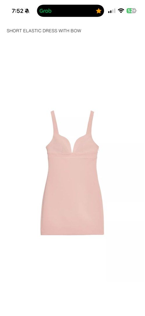 Short Elastic Dress with Bow (Category: Dresses) located in Mabalacat. Submitted by letsirkmd (Listing ID 1429628668, Image 1). Description: Short, elastic dress in a light pink color. It features a V-neckline and a bow detail at the back. The dress has a fitted silhouette. The dress has a simple, elegant design suitable for various occasions..