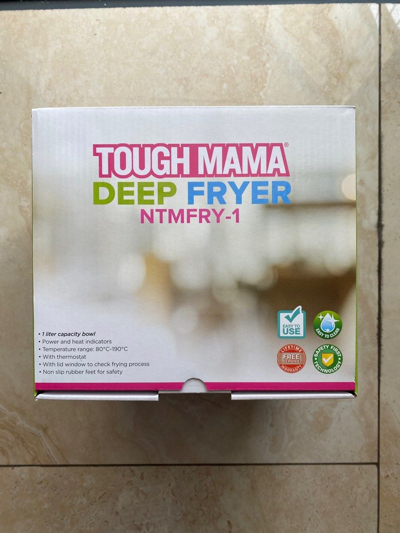 Tough Mama Electric Deep Fryer (Category: Cookware & Accessories) located in Pasay City. Submitted by kkalien (Listing ID 1429582558, Image 3). Description: Tough Mama NTM-FRY1 Electric Deep Fryer 1L Bowl Adjustable Temp Removable Basket with Thermostat – Dimension: L21.3 x W19.2 x H20 cm – Safety First Technology – Power Saving Application – Lifetime Free Service Warranty – Outstanding Value and Quality The shipping fee would be shouldered by th