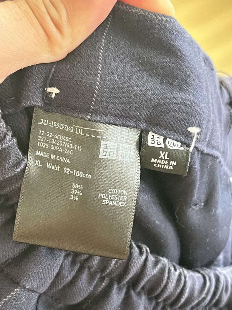 Uniqlo Patterned Trousers (Category: Trousers) located in Quezon City. Submitted by _earlb (Listing ID 1429519464, Image 3). Description: 32-34 waist adjustable with drawstring Orig waist 40, altered only 38 length 6 inch leg opening .