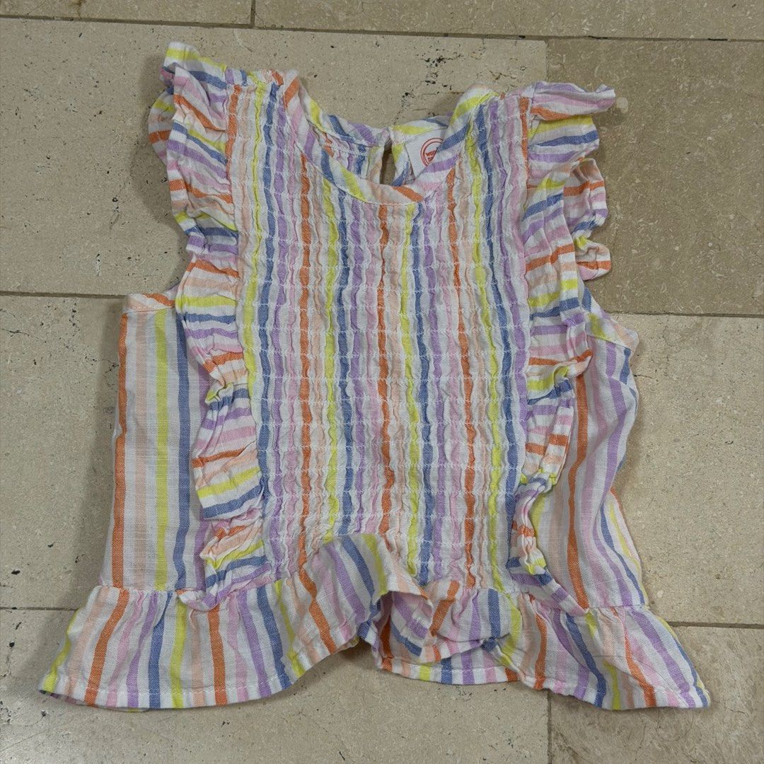 Wonder Nation Striped Ruffle Top 3T (Category: Babies & Kids Fashion) located in Calamba. Submitted by pchyapples (Listing ID 1429504221, Image 1). Description: 3t on tag.