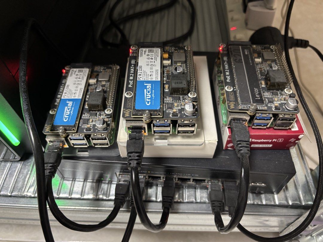 3x Raspberry Pi 5 8GB with NVME + POE Hat, Computers & Tech, Desktops ...