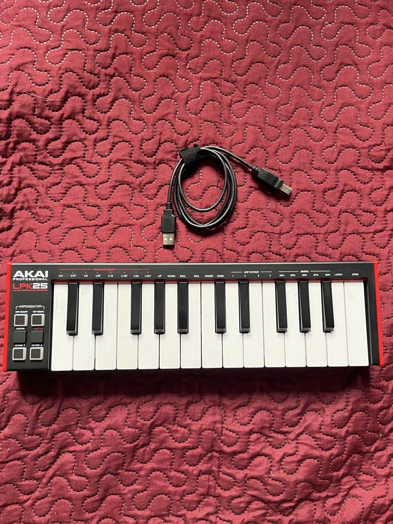 Akai LPK25 MIDI Keyboard with Case (Category: Musical Instruments) located in Quezon City. Submitted by joshvillanueva (Listing ID 1431233950, Image 2). Description: AKAI LPK25 MIDI Controller (with minor issue) - Price negotiable - Bought from JB Music - Slight Issue: Last key not sending velocity information, but sending note info - RFS: Decluttering - MOP: Gcash, Maya, or Bank Transfer - Delivery Fee shouldered by buyer via Lalamove or Grab - 